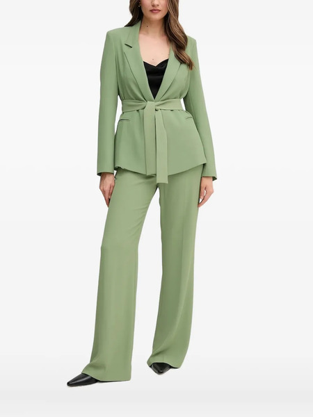 Sandro Ferrone Belted Notched-lapel Top - Green 
