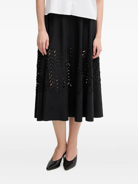  Sandro Ferrone Cut-out Flared Midi Skirt - Black 