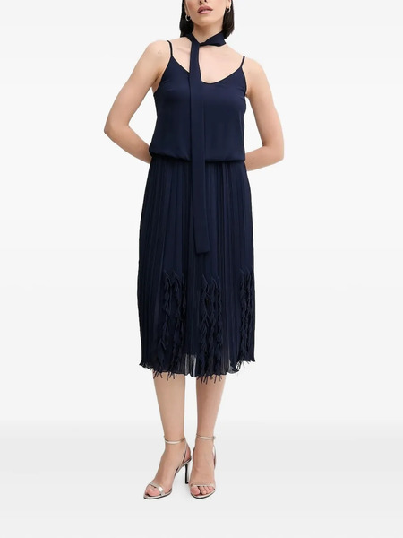  Sandro Ferrone Ruffle-hem Midi Dress - Blue 