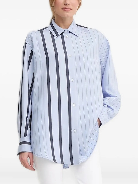  Sandro Ferrone Striped-panel Shirt - Blue 