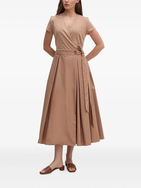  Sandro Ferrone Wrap-front Belted Midi Dress - Neutrals 