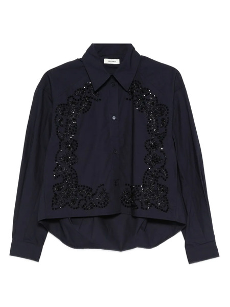  Sandro Floral Embroidered Shirt - Blue 