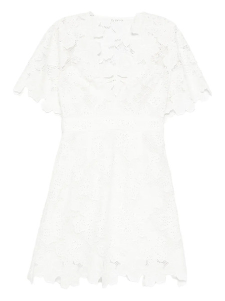  Sandro Floral Lace Mini Dress - White 