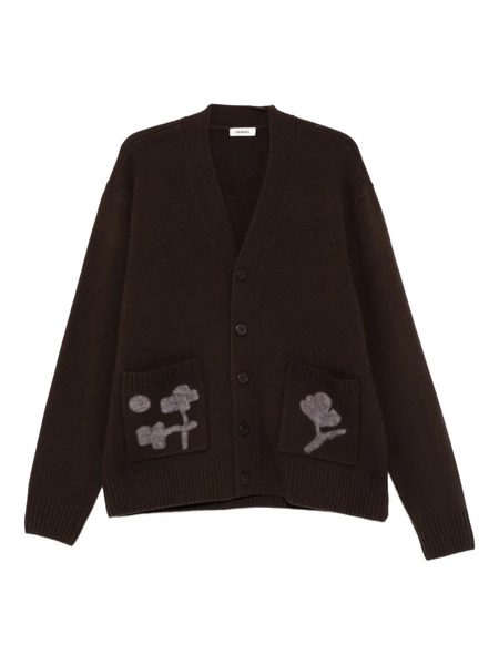  Sandro Floral-pocket Wool Cardigan - Brown 