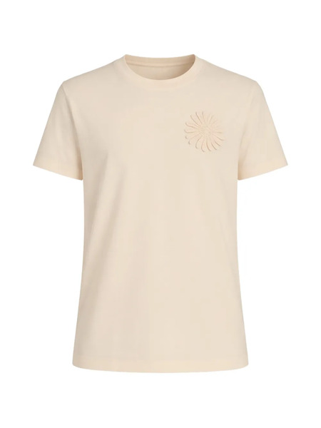  Sandro Flower-patch T-shirt - Neutrals 