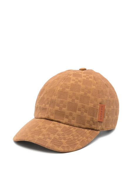  Sandro Geometric Panelled Cap - Brown 