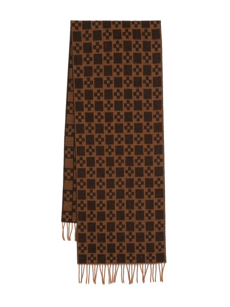  Sandro Geometric-pattern Wool Scarf - Brown 