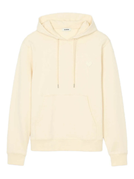  Sandro Heart-patch Drawstring Hoodie - Yellow 