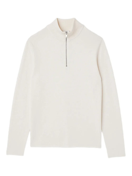  Sandro High-neck Zip-front Sweater - White 