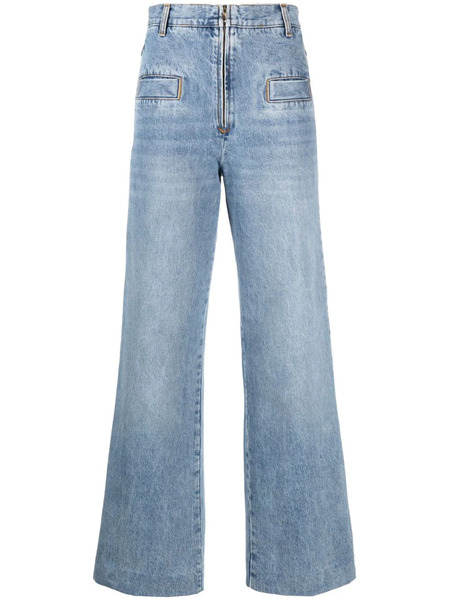 Sandro High-waisted Wide-leg Jeans - Blue 
