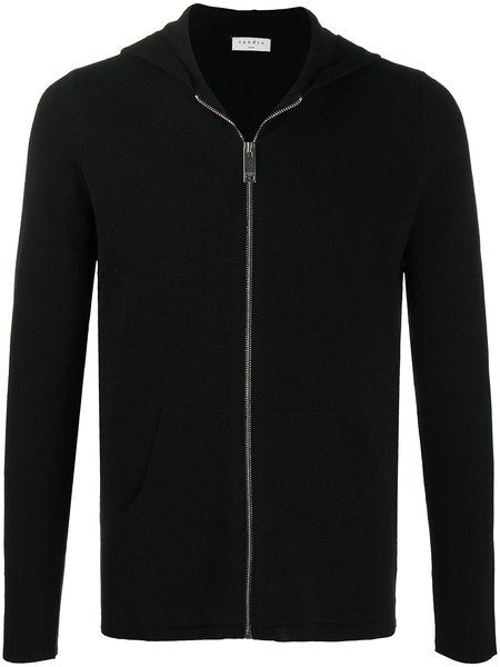  Sandro Hooded Wool Cardigan - Black 