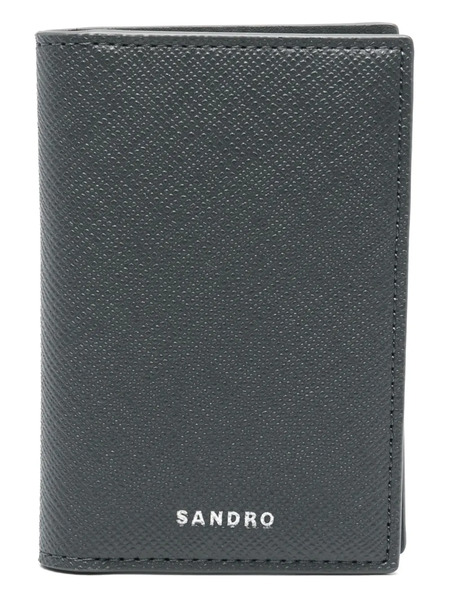  Sandro Klogo-detail Leather Cardholder - Grey 