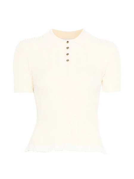  Sandro Lace-detail Polo Shirt - Neutrals 