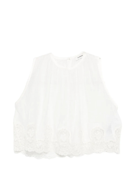  Sandro Lace-hem Blouse - White 