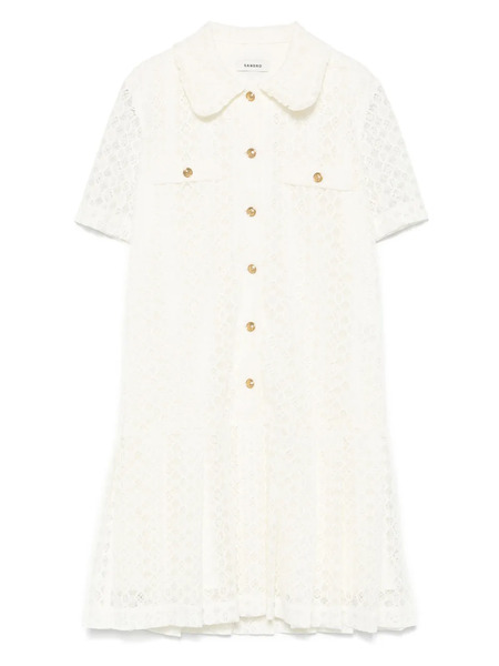  Sandro Lace Mini Dress - White 