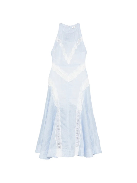  Sandro Lace Striped Maxi Dress - Blue 