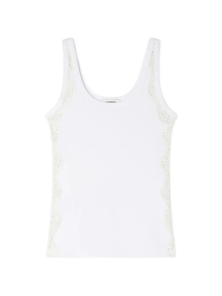  Sandro Lace-trim Top - White 