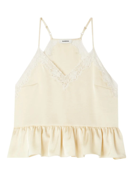  Sandro Lace-trim Top - Yellow 