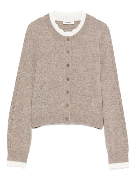  Sandro Lace-trimmed Cardigan - Neutrals 