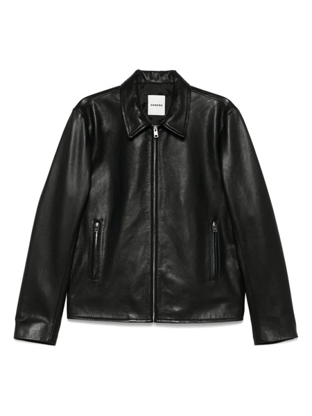  Sandro Leather Jacket - Black 