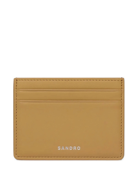  Sandro Leather Logo Card Holder - Neutrals 