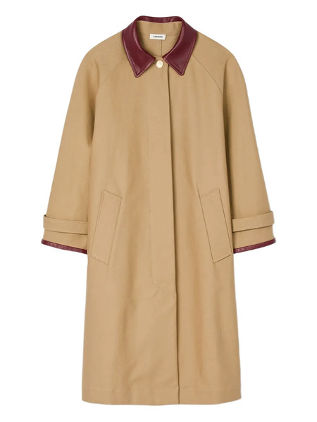  Sandro Leather-trimmed Sleeves Coat - Neutrals 