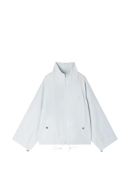  Sandro Logo-embroidery Funnel-neck Jacket - Blue 