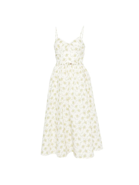  Sandro Lucette Floral-print Spaghetti-strap Midi Dress - Neutrals 