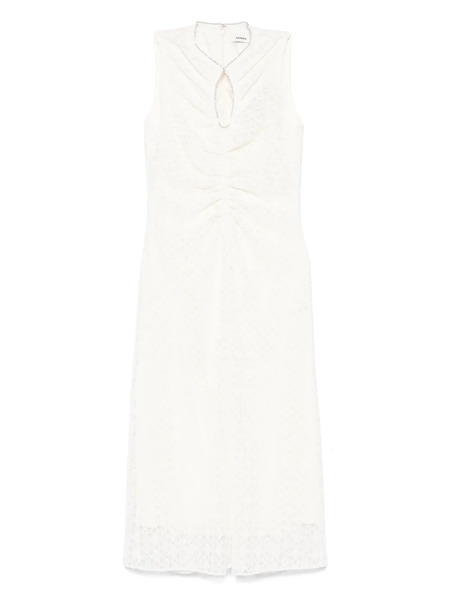  Sandro Midi Draped Dress - White 