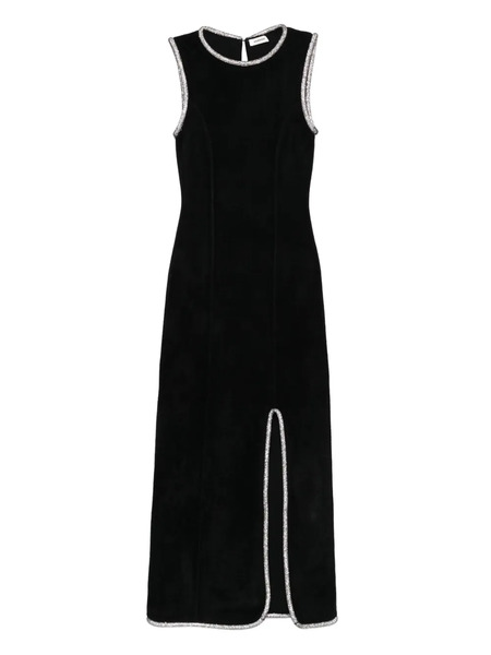  Sandro Midi Embellished Split Dress - Black 