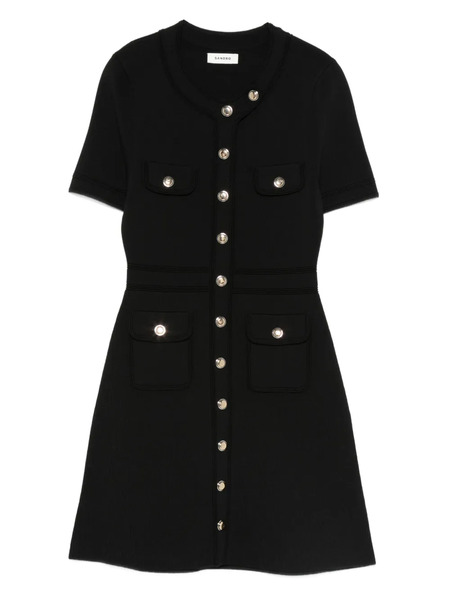  Sandro Mini Button-detail Dress - Black 