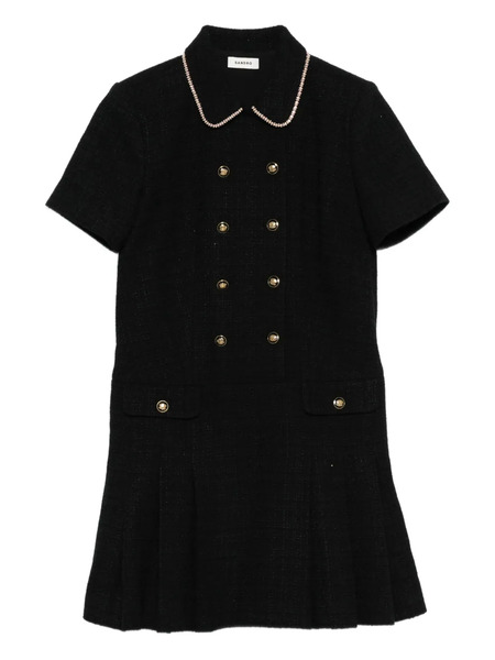  Sandro Mini Button-embellished Dress - Black 
