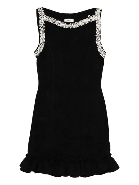  Sandro Mini Faux-pearl Embellished Dress - Black 