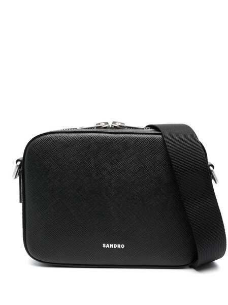  Sandro Mini Logo-print Messenger Bag - Black 