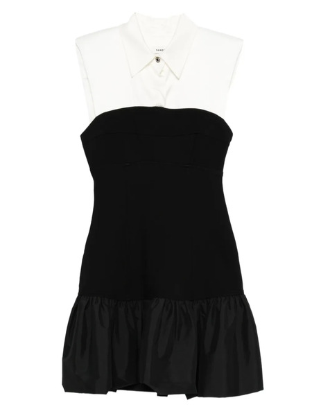  Sandro Mini Ruffle-overlay Dress - Black 