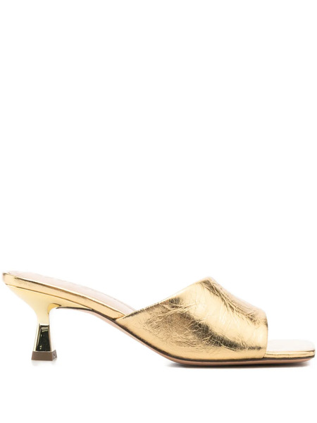  Sandro 60mm Leather Sandals - Gold 
