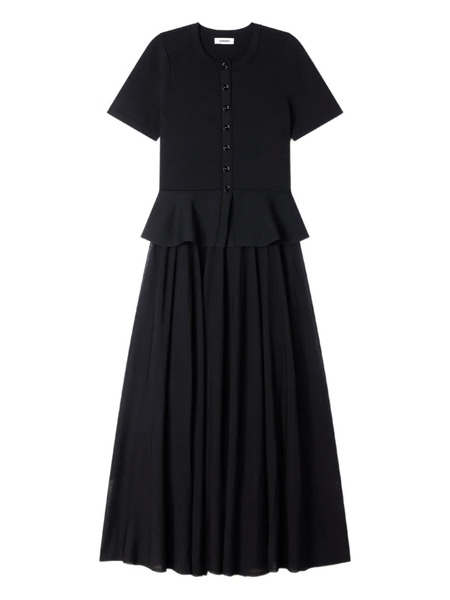  Sandro Peplum Knit Dress - Black 