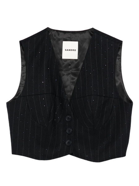  Sandro Pinstriped Vest - Blue 