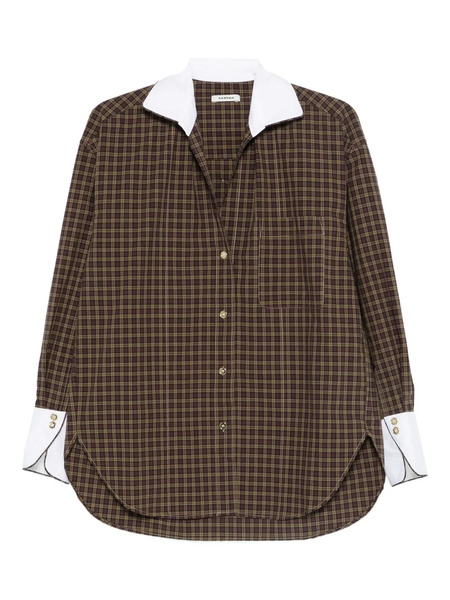  Sandro Plaid Shirt - Brown 