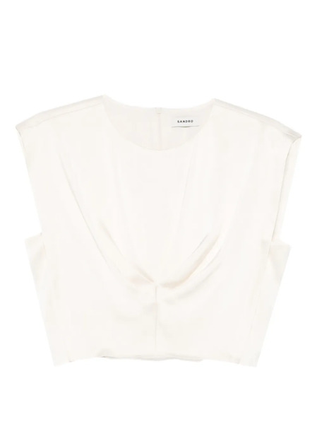  Sandro Pleated Blouse - Neutrals 
