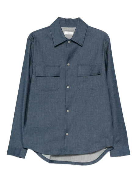  Sandro Pocket Long-sleeve Shirt - Blue 