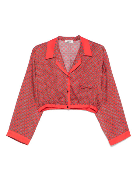  Sandro Printed Cropped Shirt - Red 