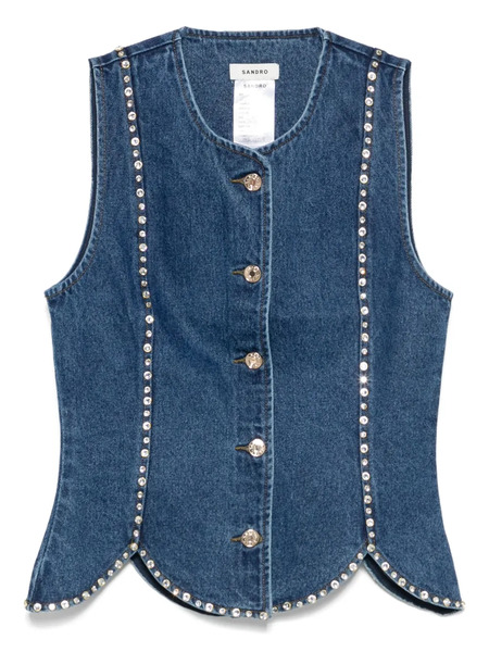  Sandro Rhinestone-embellished Gilet - Blue 