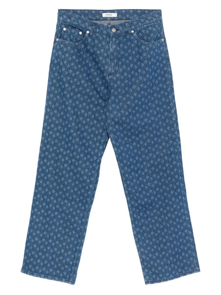  Sandro Rope-print Wide-leg Jeans - Blue 