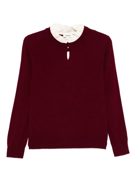  Sandro Ruffled-collar Sweater - Red 