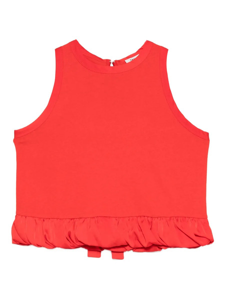  Sandro Ruffled Crew Neck Top - Red 