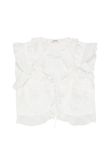  Sandro Ruffled-detail Blouse - White 