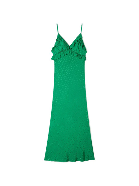  Sandro Ruffled Maxi Dress - Green 