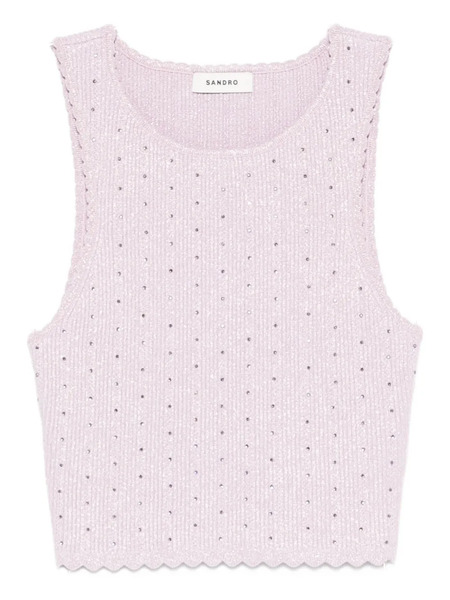  Sandro Scalloped-hem Tank Top - Purple 