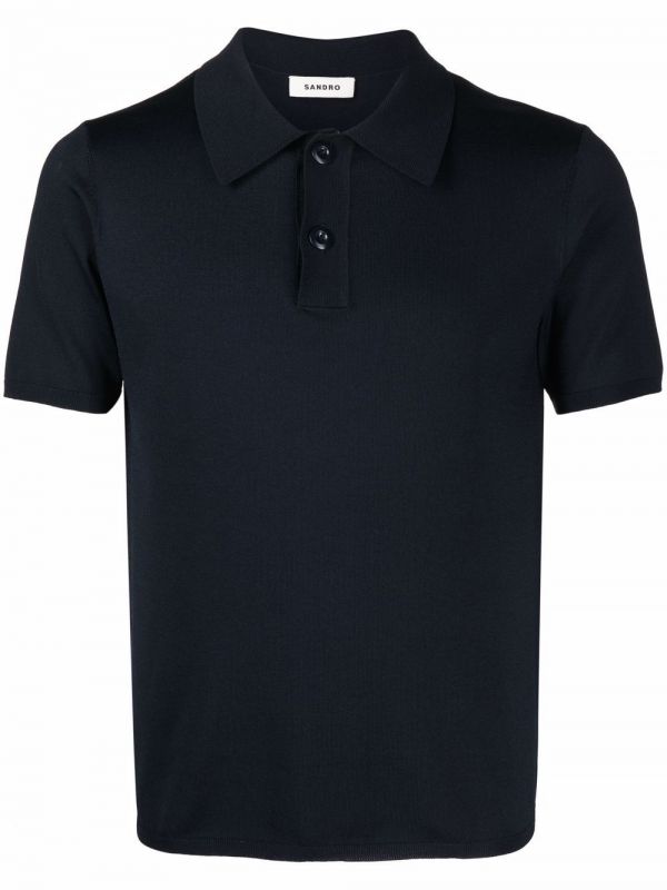  Sandro Short-sleeve Pointed-collar Polo Shirt - Blue 